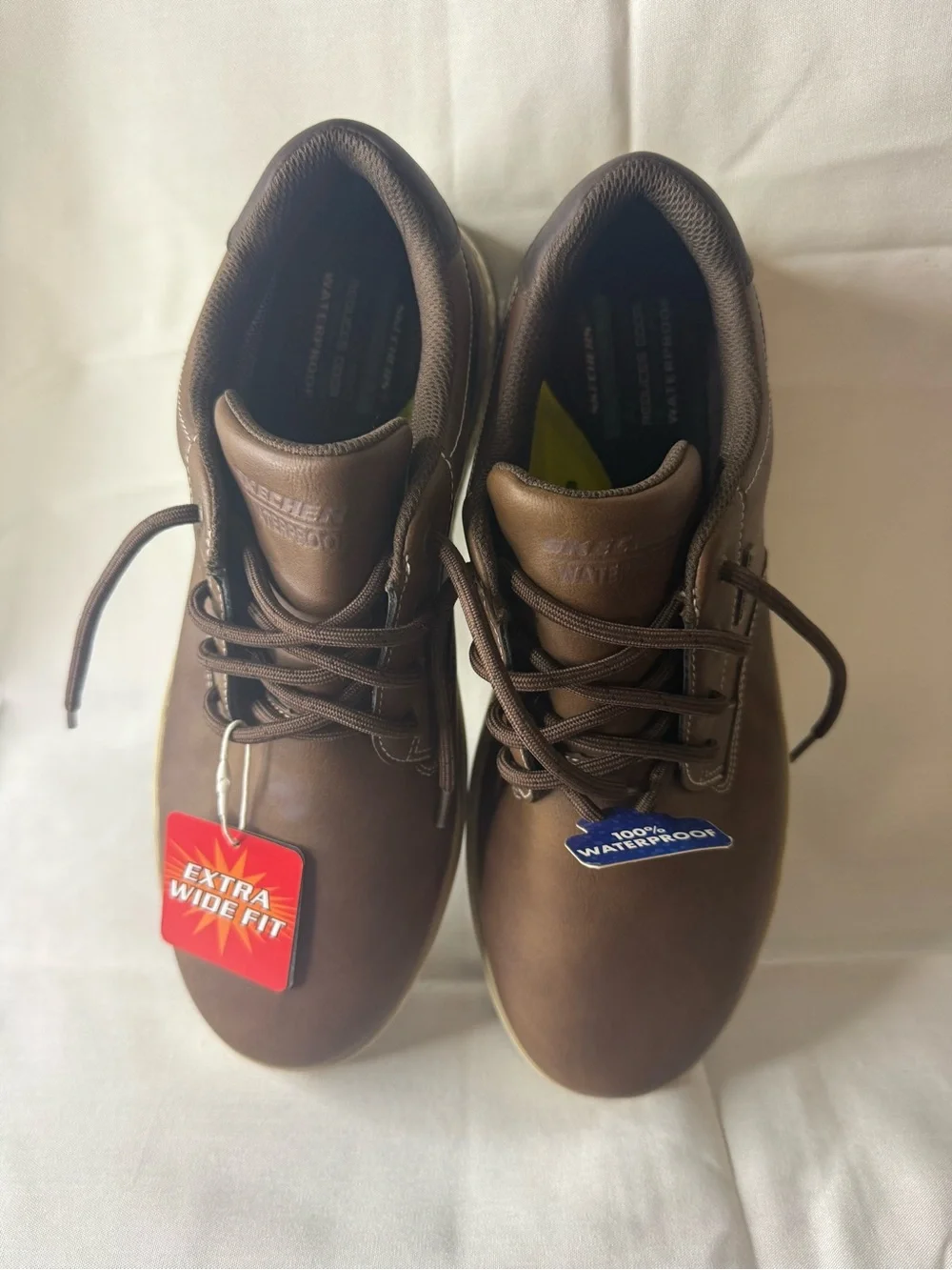 Waterproof Brown Men's Work shoes- Extra Wide Fit